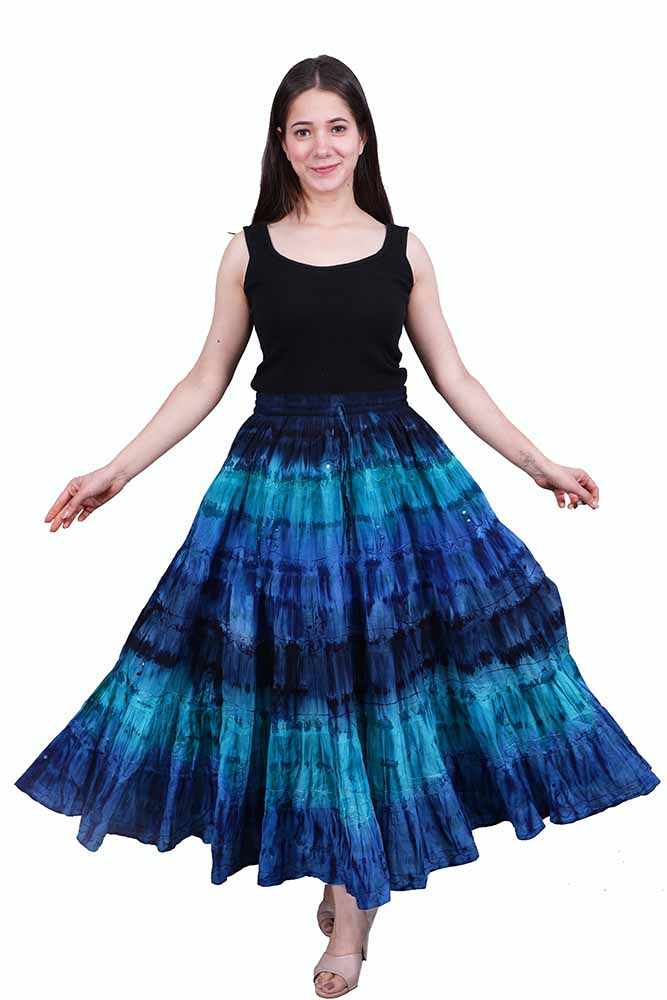 Skirt Cotton Navy Dip Dye