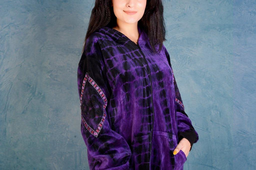 Velour Hoody Purple Jacket