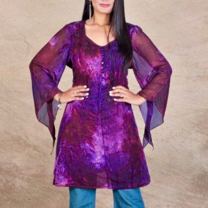 Sandra Top Purple/Burgundy Multi