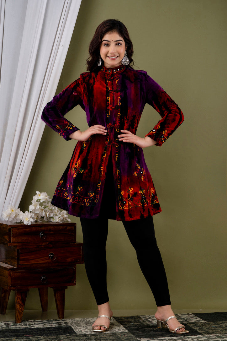 Velvet  3/4 Length Coat Autumn Multi 🍁 🍂