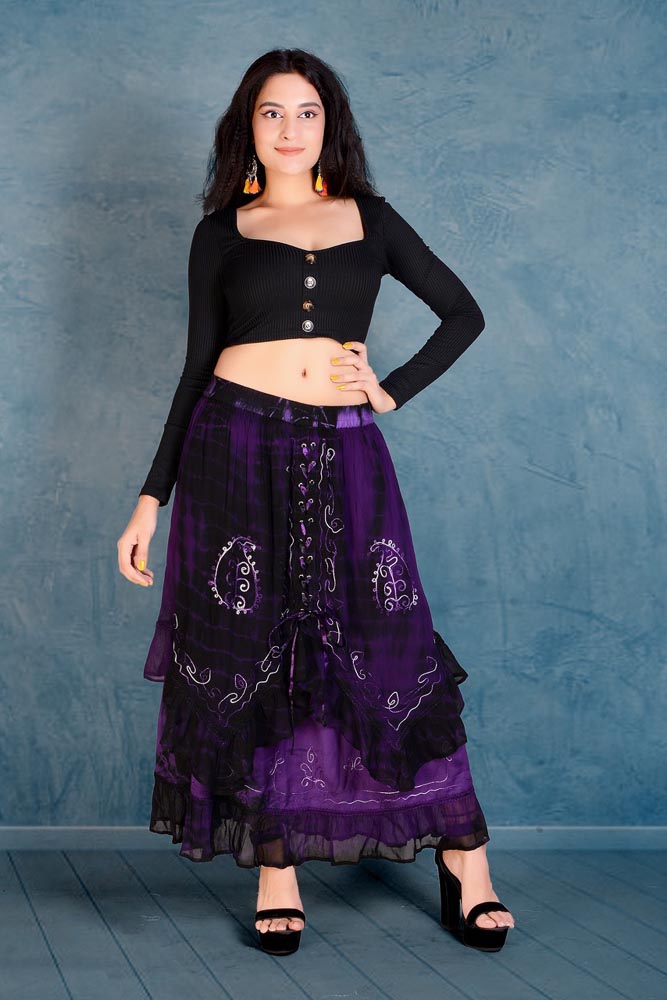 Eyelet Skirt Purple
