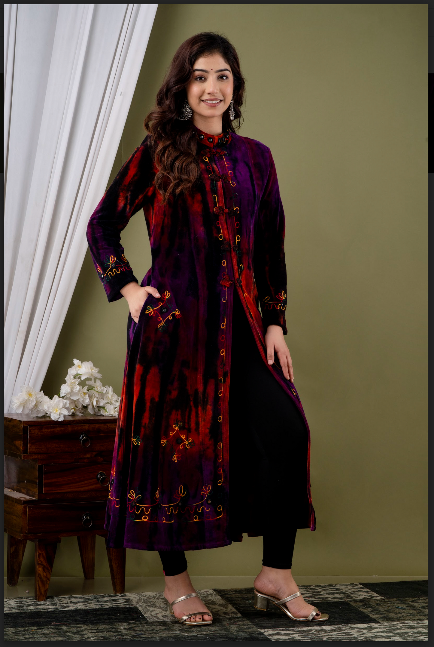 Velvet Coat Long -  Autumn Multi 🍁 🍂