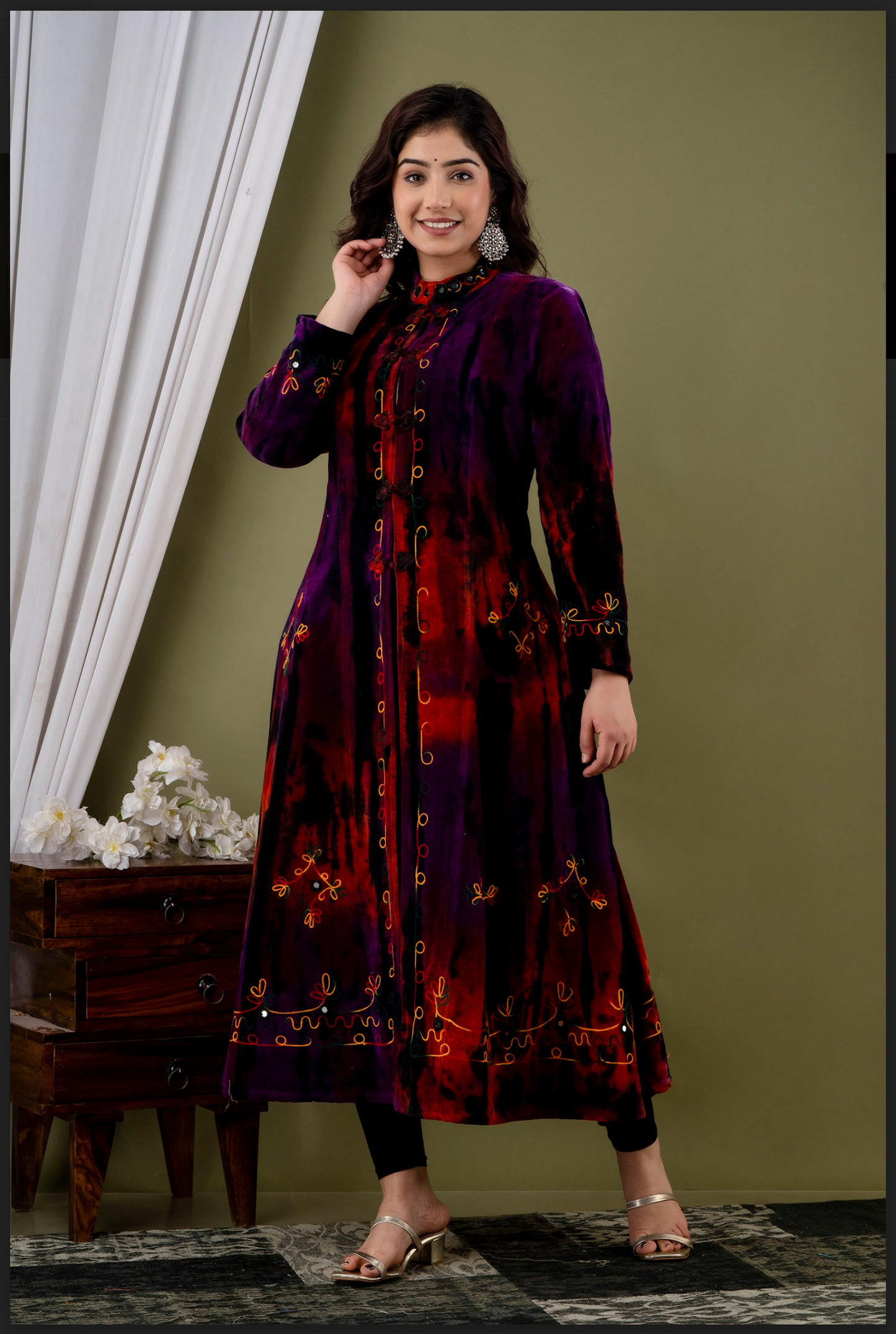 Velvet Coat Long -  Autumn Multi 🍁 🍂