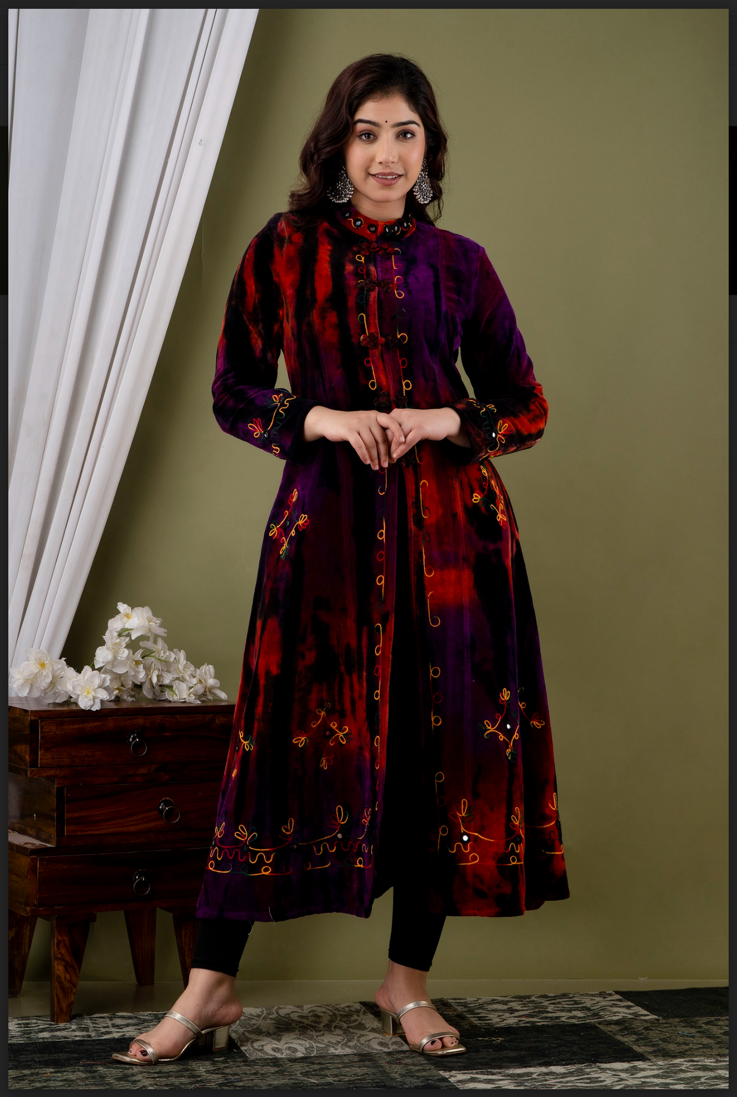 Velvet Coat Long -  Autumn Multi 🍁 🍂