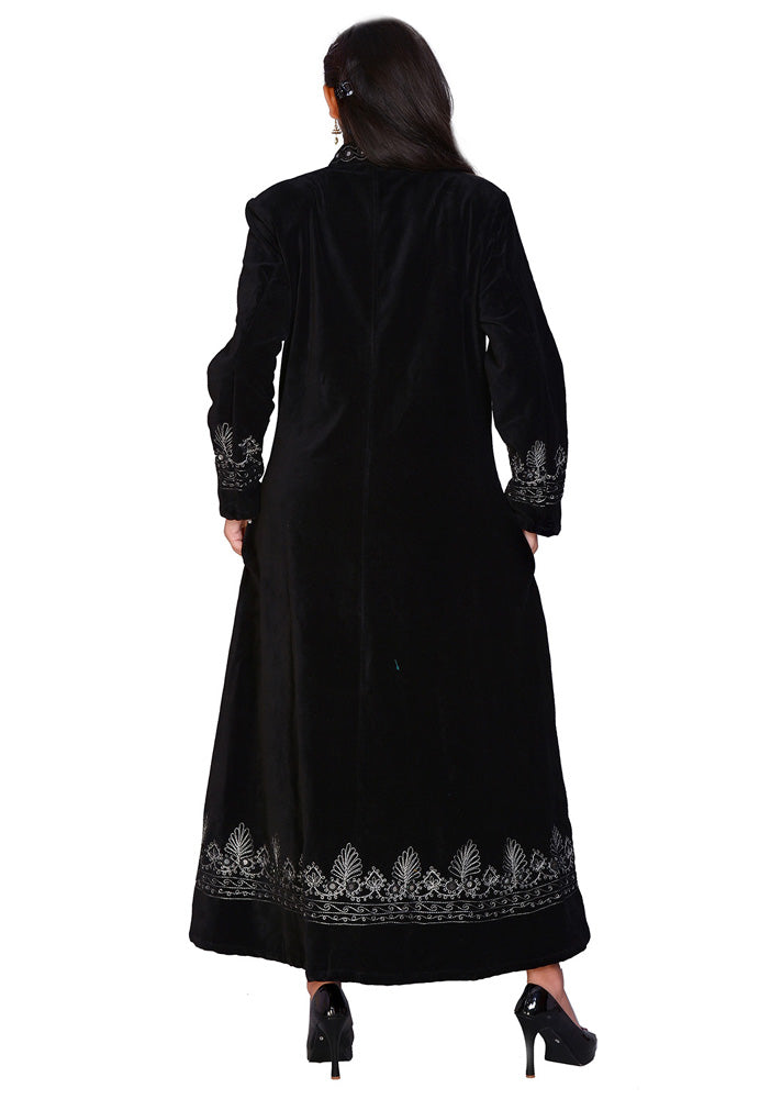 Velvet Coat Long -  Black