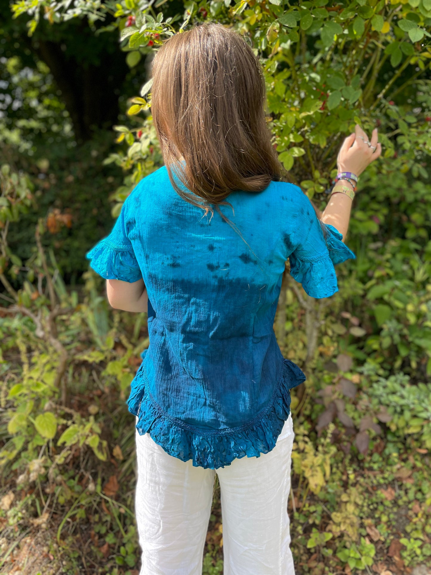 Sequin Cheesecloth Top